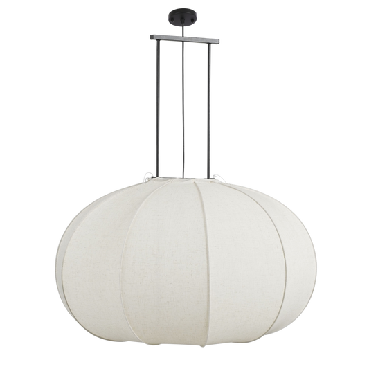 Hanglamp 'Pego' - H94 x Ø83 cm - Linnen - Off White