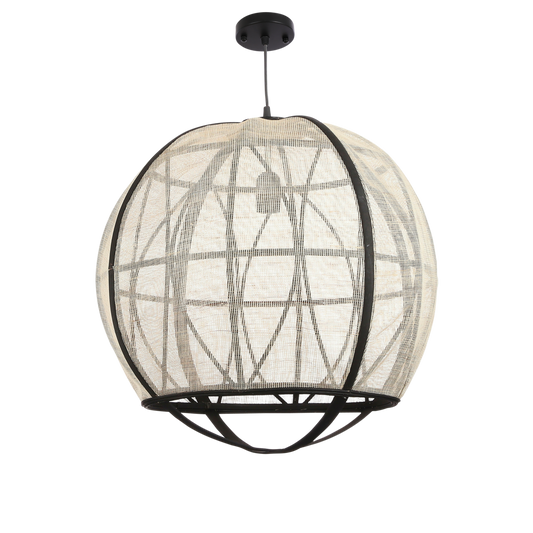 Hanglamp 'Pella' - H50 x Ø51 cm - Linnen - Off White