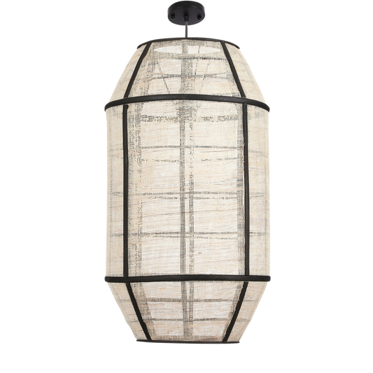 Hanglamp 'Pella' - H58 x Ø33 cm - Linnen - Off White