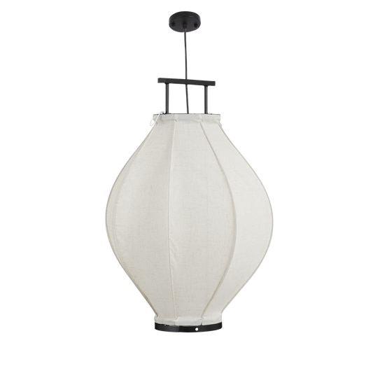 Hanglamp 'Pego' - H73 x Ø54 cm - Linnen - Off White