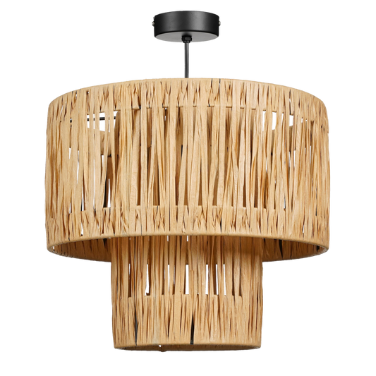 Hanglamp 'Elisa' - H30 x Ø35 cm - Raffia - Lichtbruin