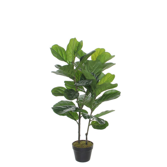 Kunstplant 'Ficus Lyrata' - H100 x Ø60 cm - Groen