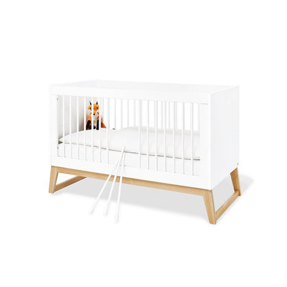 Children's room 'Bridge' - 3 parts: Bedstead/Wide chest of drawers/3-door wardrobe - White/Natural