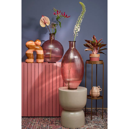 Bottle Vase 'Firenza' - H42 x Ø34 cm - Recycled Glass - Light Pink