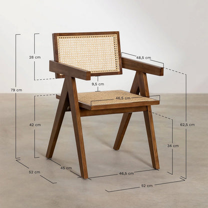 Stuhl - Pierre Jeanneret Holz/Rattan - Verschiedene Farben