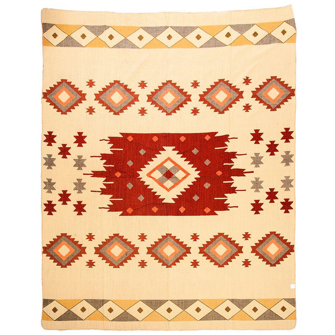 Ecuadorian Alpaca Blanket - Native Blanket - Quilotoa Red