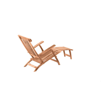 Lounger with Footrest - Teak - 149x87x58.5cm - Natural