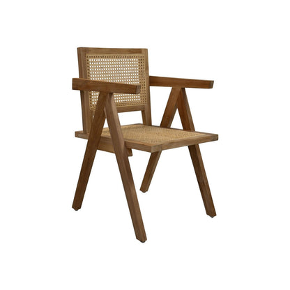 Dining room chair - 56x52x83cm - Teak/Rattan - Natural