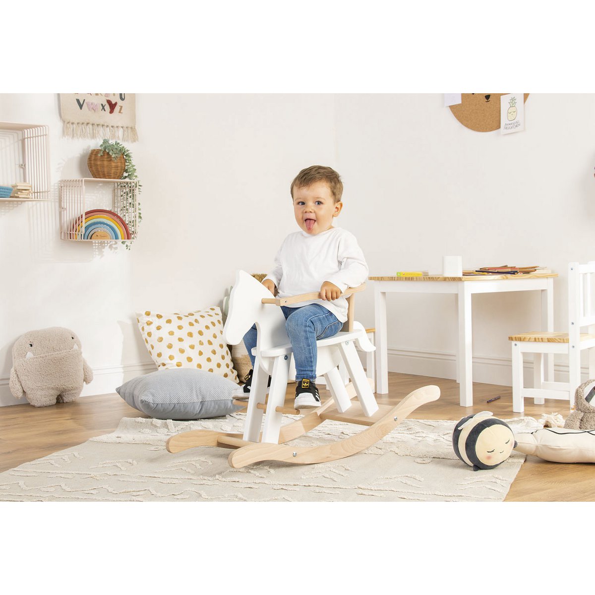 Rocking horse 'Pinolino' - White/Natural