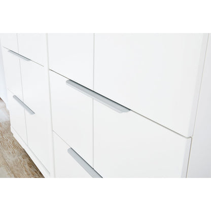 Children's room 'Polar' - 3 parts: Bedstead/Extra wide chest of drawers/3-door wardrobe - White