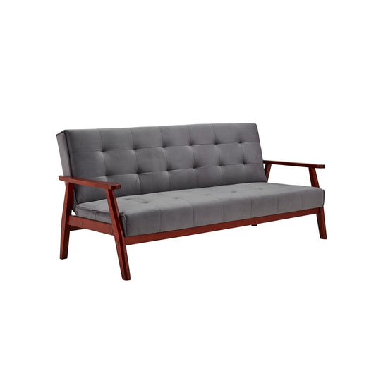 Schlafsofa – skandinavisch – 190 x 85 x 81 cm – Dunkelgrau/Kirsche