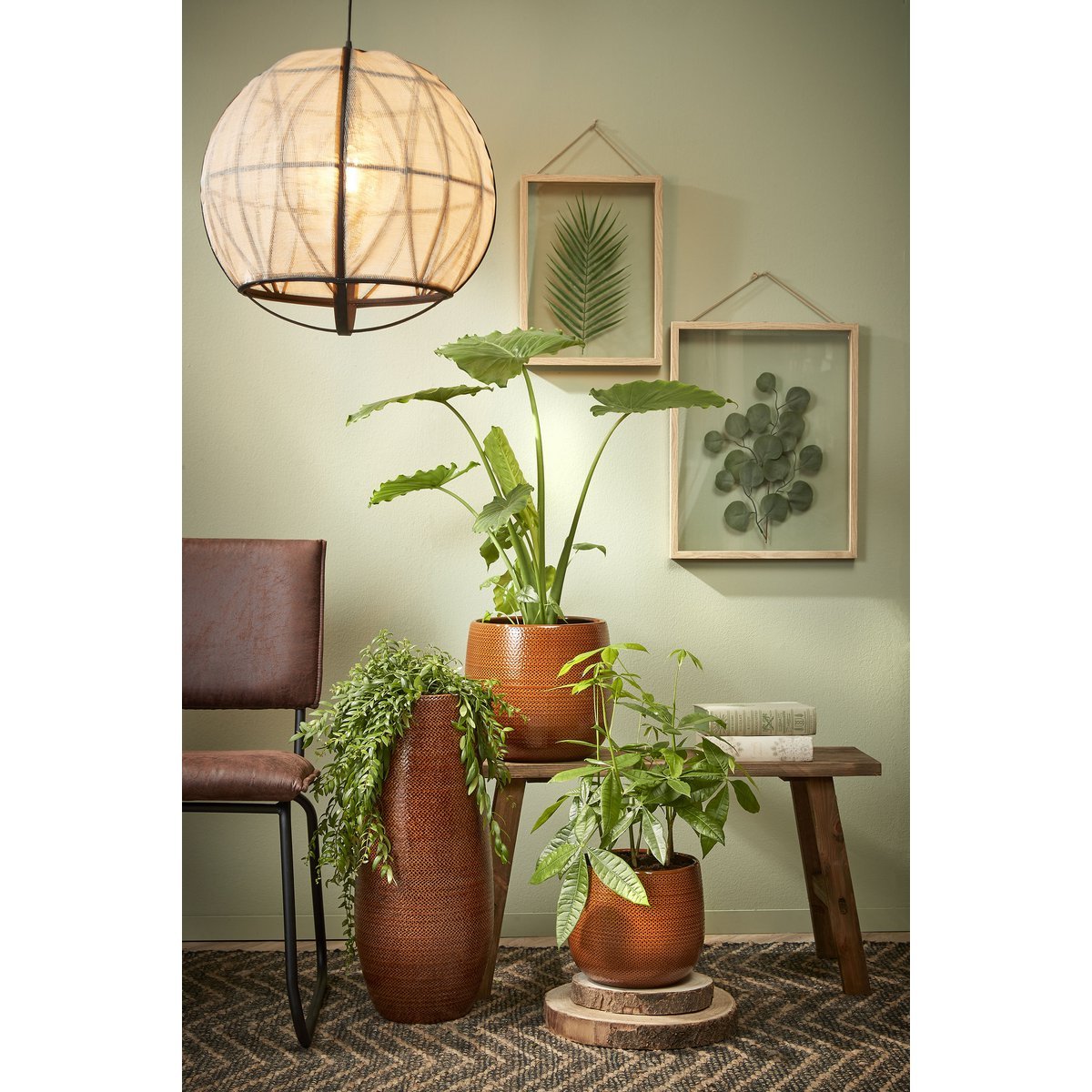 Hanging lamp 'Pella' - H50 x Ø51 cm - Linen - Off White