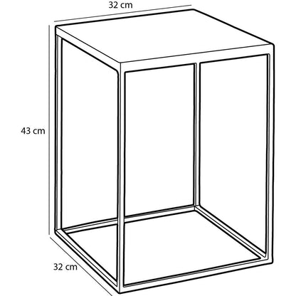 Beistelltisch für den Außenbereich – 2er-Set – L38 x B38 x H48 cm – Metall – Grau