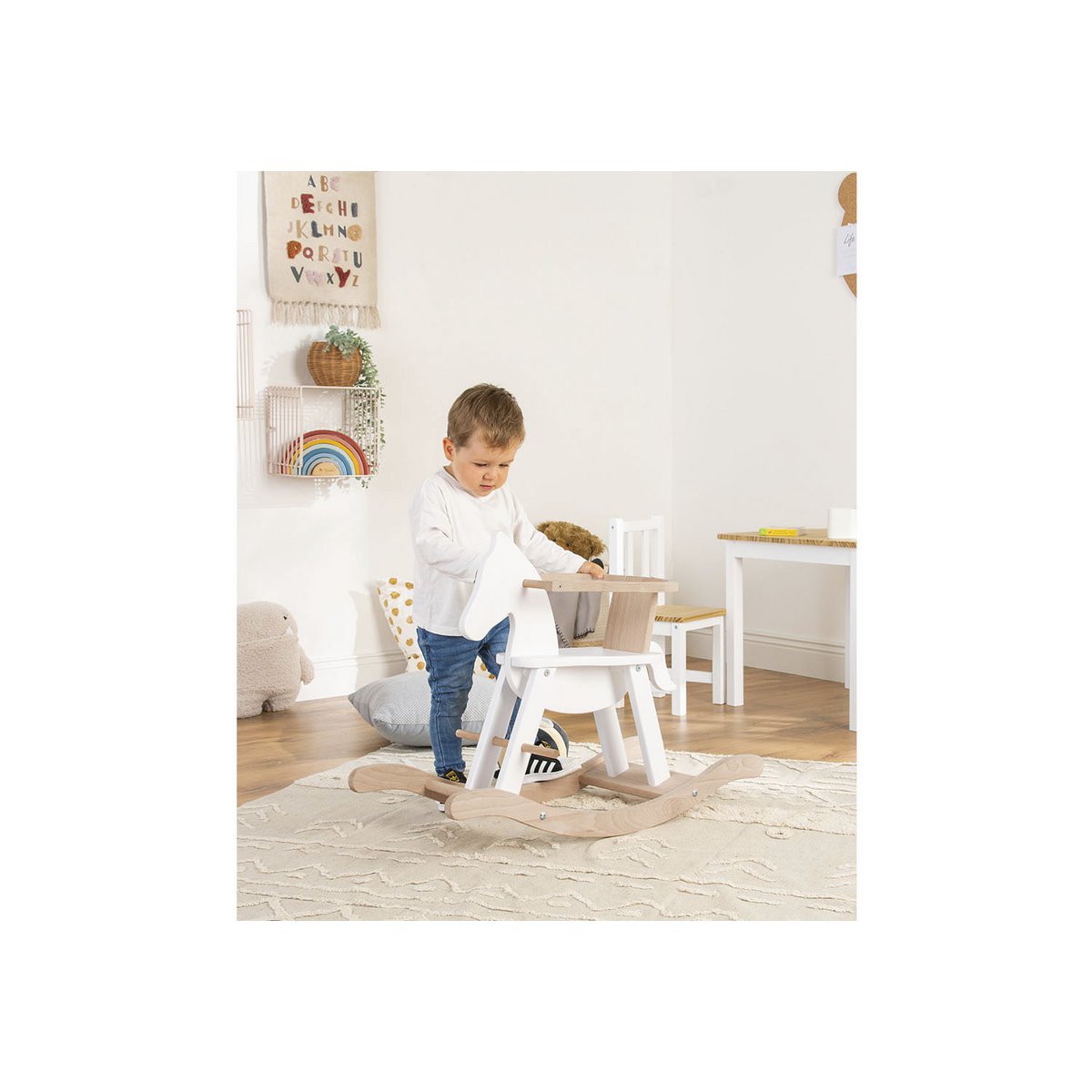 Rocking horse 'Pinolino' - White/Natural