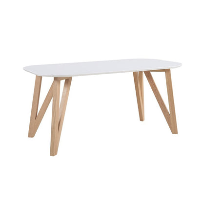 Eetkamertafel - Eiken - Scandinavisch - 200x90x76cm - Wit/Naturel