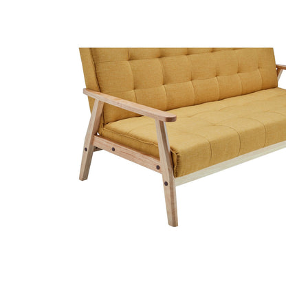 Sofa bed - Scandinavian - 190x85x81cm - Mustard yellow/Natural