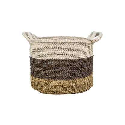 Basket set - 3-piece - Natural/Purple/White