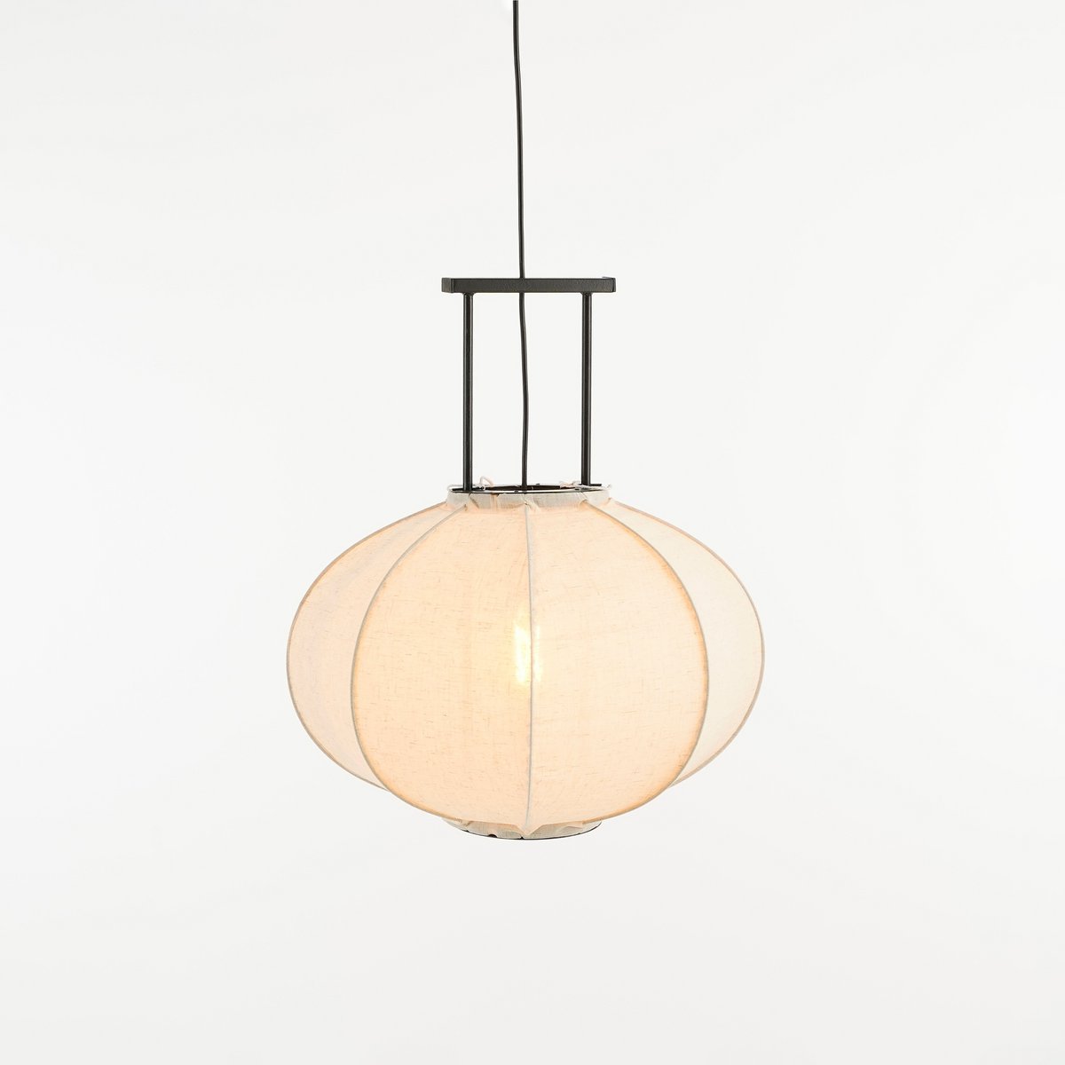 Hanglamp 'Pego' - H55 x Ø50 cm - Linnen - Off White