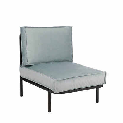 Loungestoel 'Celo' - L62 x B83 x H78 cm - Metaal - Zwart