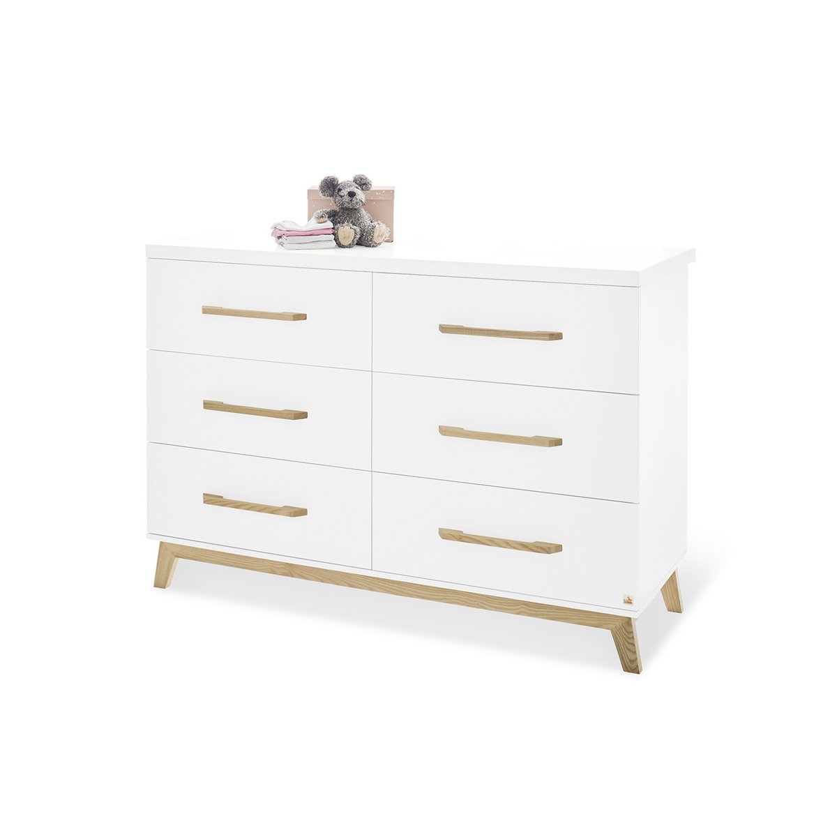 Chest of drawers 'Riva' - Extra Wide - White/Natural