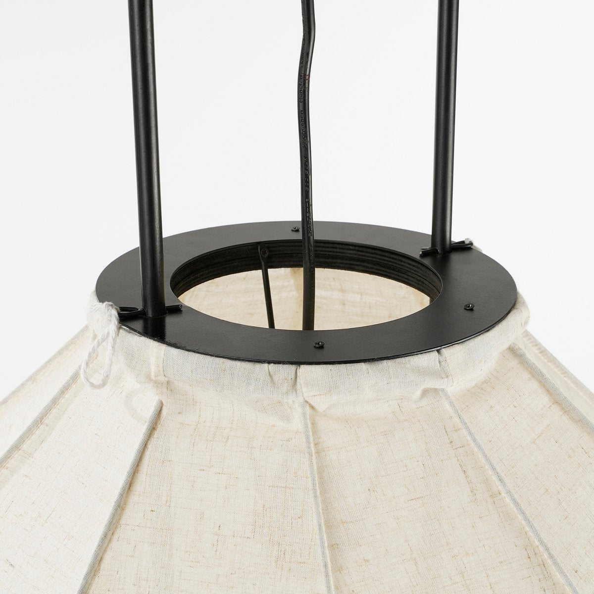 Hanglamp 'Pego' - H94 x Ø70 cm - Linnen - Off White