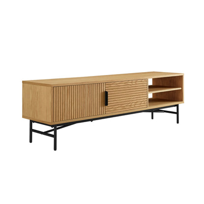 TV Cabinet - Scandinavian - Oak Veneer - Brown/Black