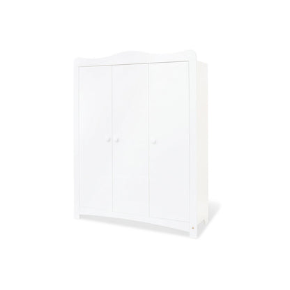 Children's room 'Florentina' - 4 parts: Bedstead/Extra Wide Chest of Drawers incl. Extra Wide Cupboard/3-door Wardrobe - White