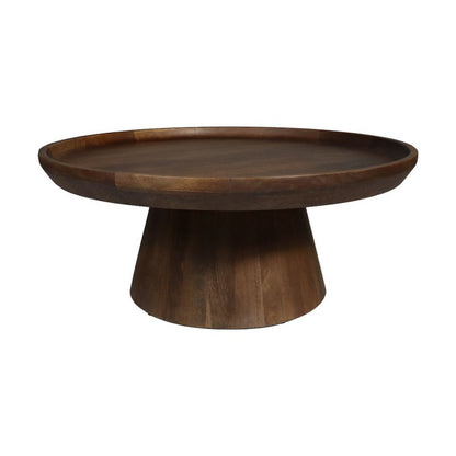 Coffee table 'Drum' - 75x75x32cm - Mango wood - Matt Brown