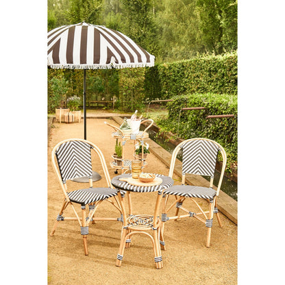 Bistro chair 'Mandox' - W51 x D57 x H90 cm - Rattan - Black/White