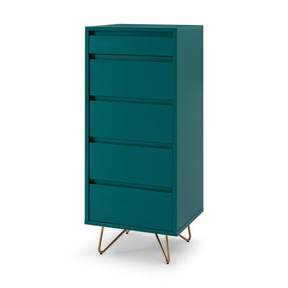 Chest of drawers High - Scandinavian - Green/Gold