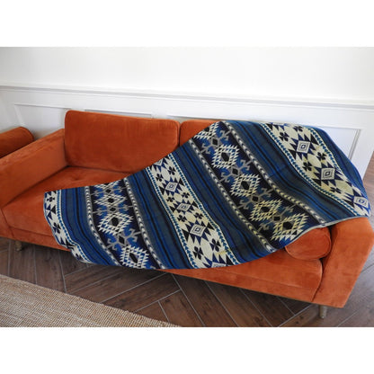 Ecuadorian Alpaca Blanket - Native Blanket - Cotopaxi Blue