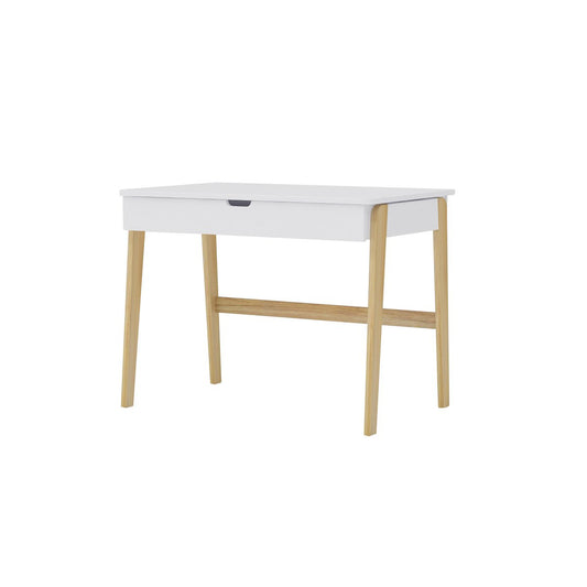 Desk - Scandinavian - 100x77x65cm - White/Natural