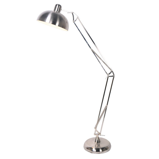 Stehlampe – Industriell – Stahl – verstellbar – Silber