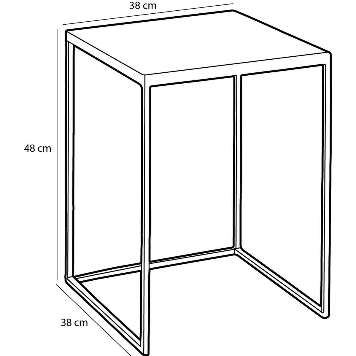 Beistelltisch für den Außenbereich – 2er-Set – L38 x B38 x H48 cm – Metall – Grau