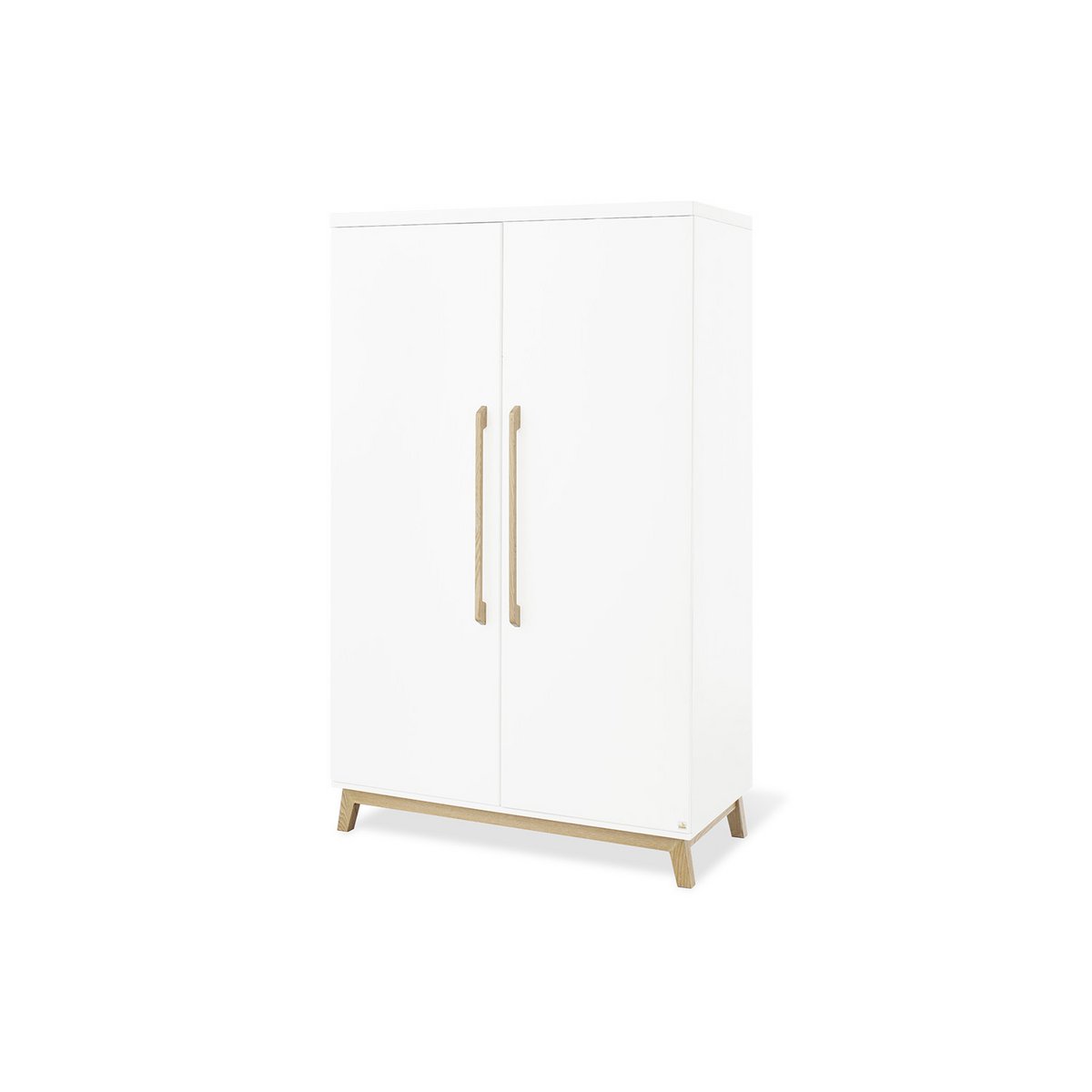 Children's room 'Riva' - 4 parts: Bedstead/Extra Wide Chest of Drawers/2-door Wardrobe/Wall Shelf - White/Natural