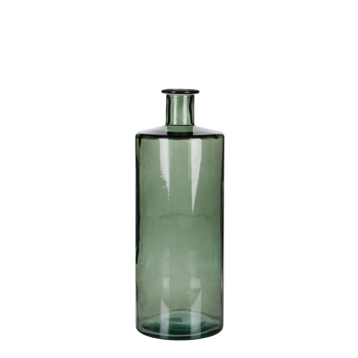 Bottle Vase 'Guan' - H40 x Ø15 cm - Recycled Glass - Green