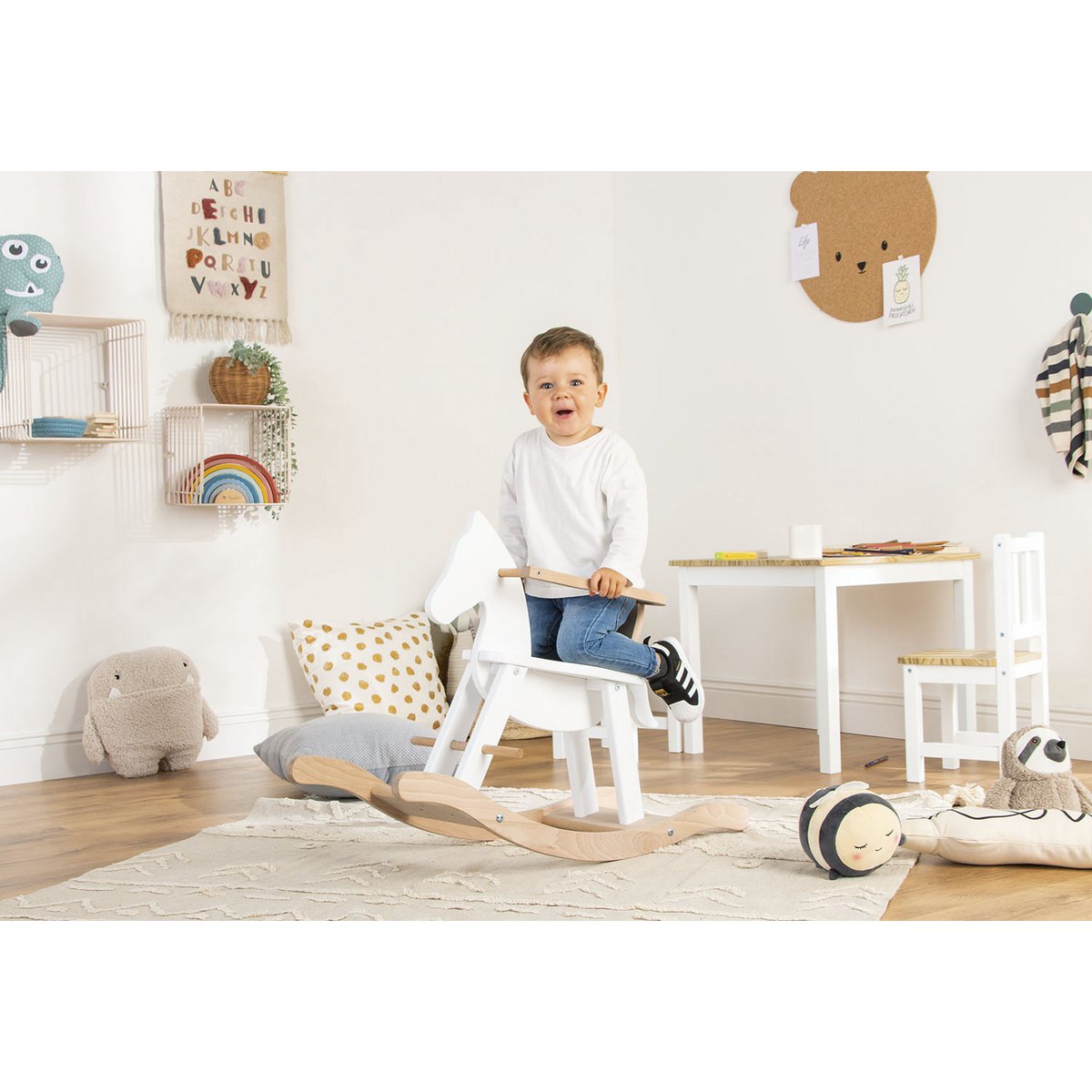 Rocking horse 'Pinolino' - White/Natural