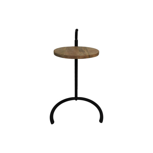 Side table with handle - 30x30x63cm - Mango wood/Metal - Natural/Black