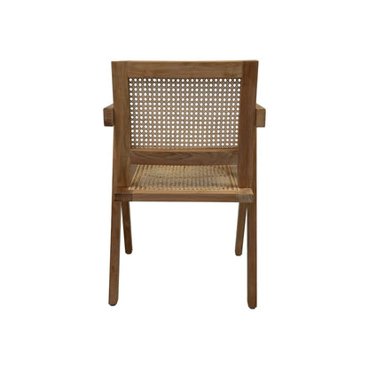 Dining room chair - 56x52x83cm - Teak/Rattan - Natural