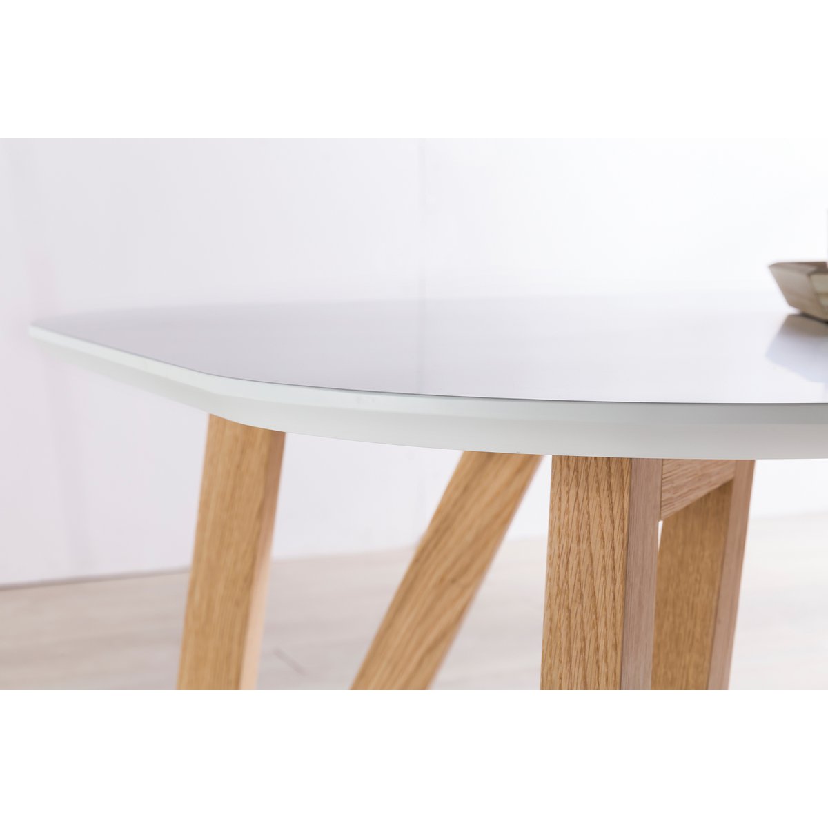 Eetkamertafel - Eiken - Scandinavisch - 200x90x76cm - Wit/Naturel