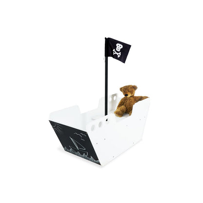 Play boat with Pirate flag 'Hoppetosse' - White/Black