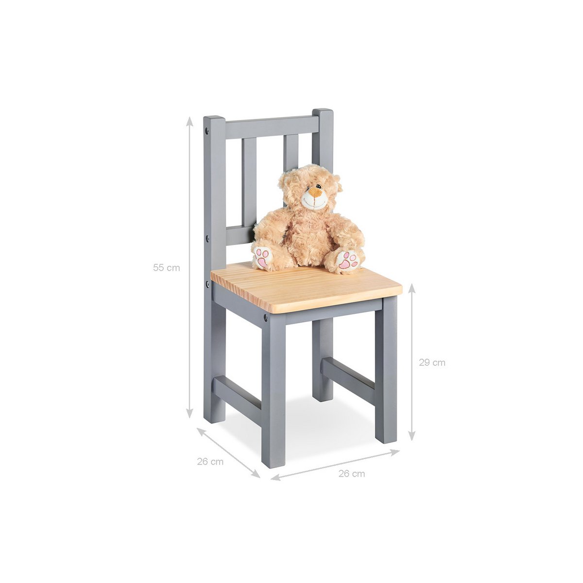 Highchair 'Fenna' - Gray/Natural