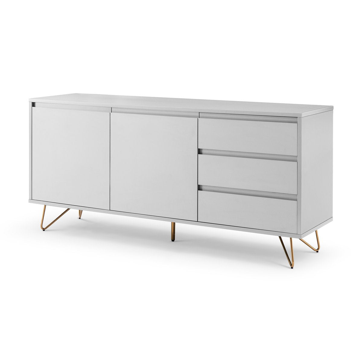 Sideboard - Skandinavisch - Hellgrau/Gold