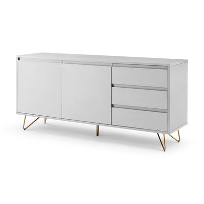 Sideboard - Skandinavisch - Hellgrau/Gold