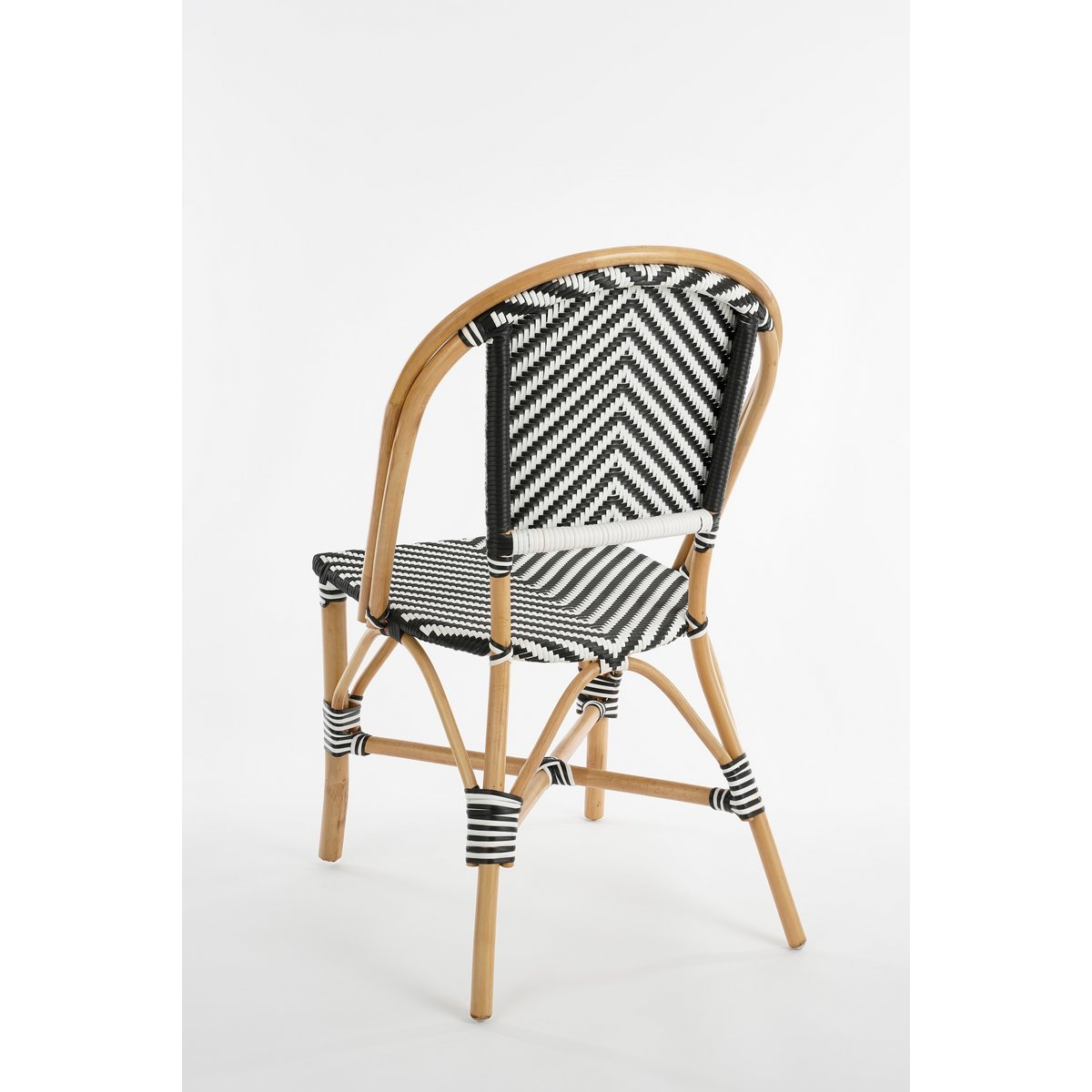 Bistro chair 'Mandox' - W51 x D57 x H90 cm - Rattan - Black/White