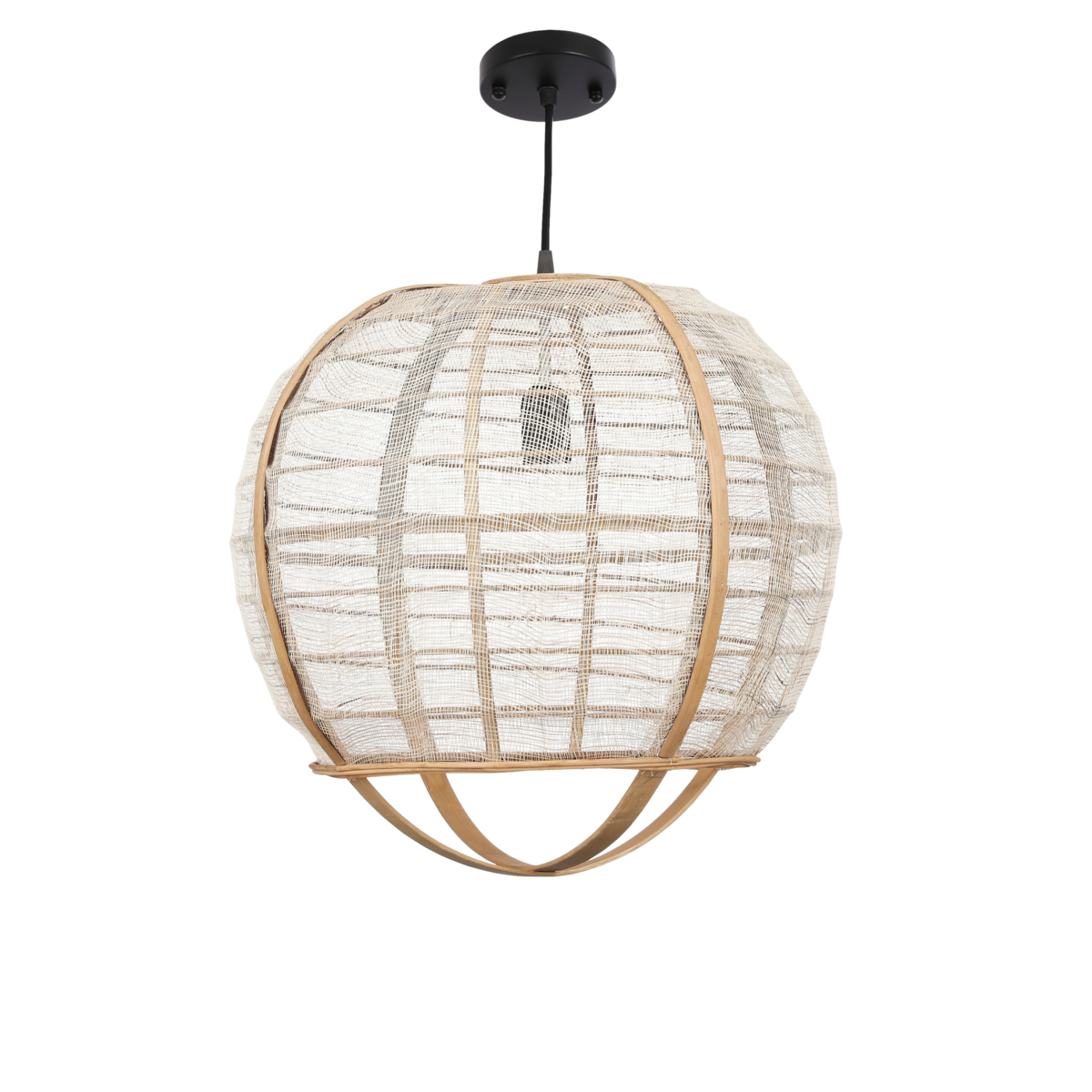 Hanging lamp 'Pella' - H44 x Ø45 cm - Linen - Beige