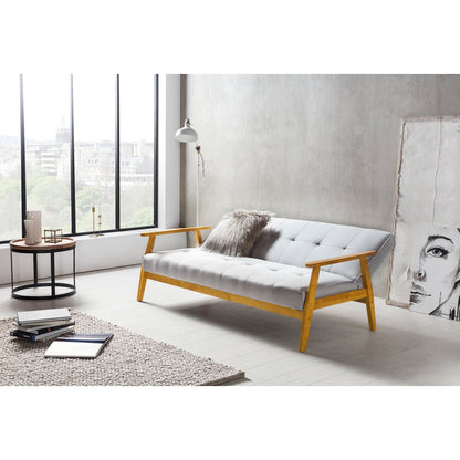 Sofa bed - Scandinavian - 190x85x81cm - Light gray/Natural