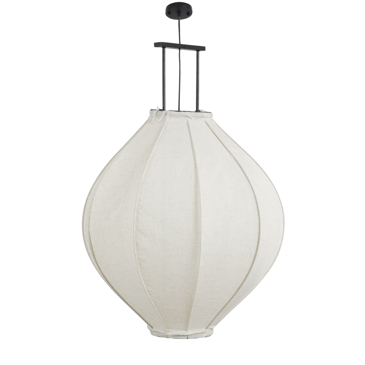 Hanglamp 'Pego' - H94 x Ø70 cm - Linnen - Off White