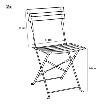 Bistroset 'Laurence' - Set van 3 - Metaal - Lichtblauw