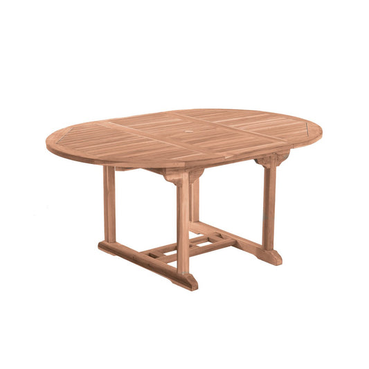 Tuintafel - Teakhout - Rond/Ovaal - Uitschuifbaar - 120x75x120cm - Naturel